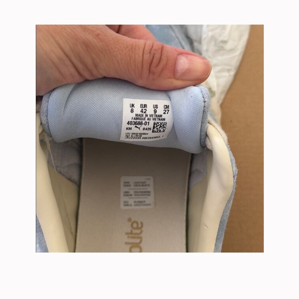 Puma Classic Suede Sneakers in Soft Blue and Cream - Picture 7 of 7